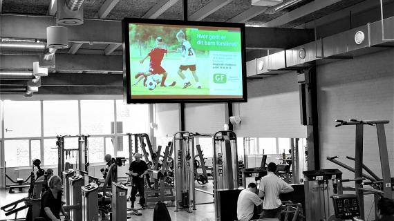 Tv skærm i Ficness, Fredericia Idrætscenter Tv skærm i Ficness